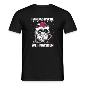 Weihnachtsmann Pandabär Weihnachtszeit Weihnachts - Männer T-Shirt - Schwarz - Vorne - AI Model Male 178 light (178cm)