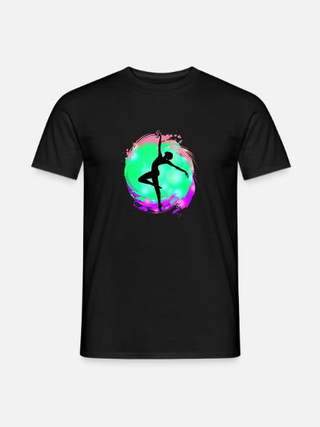 Dancer Silhouette Neon Splash - Men's T-Shirt - black