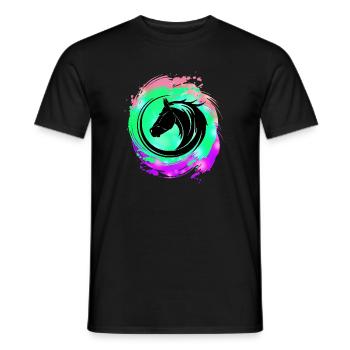 Circuit néon Horse Head - T-shirt homme - noir - Devant - AI Model Male 178 light (178cm)