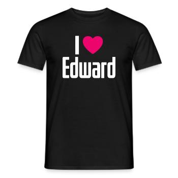 I Love Edward Pink Heart I Love Edward - Men's T-Shirt - black - Front - AI Model Male 178 light (178cm)
