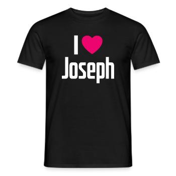 I Love Joseph Pink Heart I Love Joseph - Men's T-Shirt - black - Front - AI Model Male 178 light (178cm)