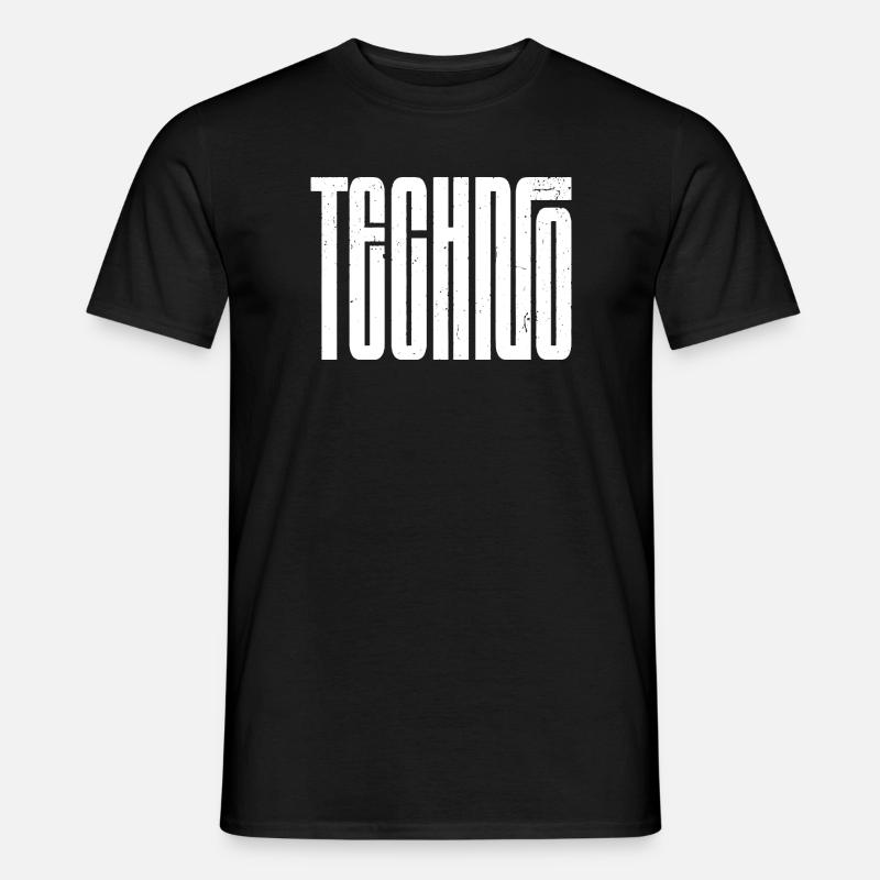 Techno Bold Retro Typography - Men's T-Shirt - black