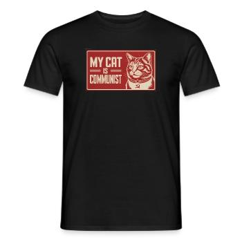 Mon chat est communiste - Drôle de Chat PropagandeT-Shirt - T-shirt homme - noir - Devant - AI Model Male 178 light (178cm)