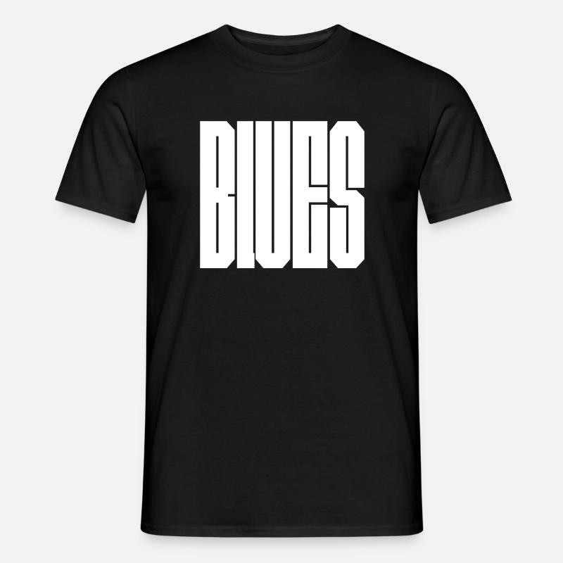 Blaues auffälliges Logo-Design - Männer T-Shirt - Schwarz