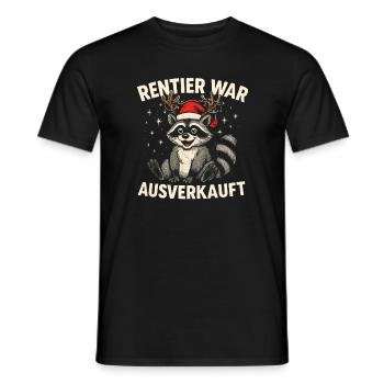 Weihnachten Waschbär Humor Lustig Witzig Xmas  - Männer T-Shirt - Schwarz - Vorne - AI Model Male 178 light (178cm)