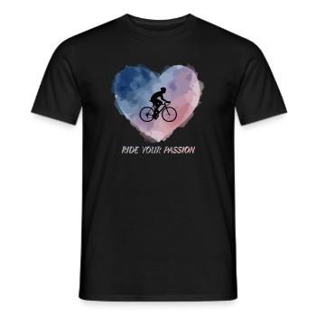 Aquarell-Herz-Fahrt - Männer T-Shirt - Schwarz - Vorne - AI Model Male 178 light (178cm)