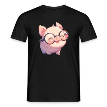 Pig Pig - Men's T-Shirt - black - Front - AI Model Male 178 light (178cm)