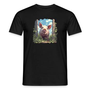 Cochon Cochon - T-shirt homme - noir - Devant - AI Model Male 178 light (178cm)