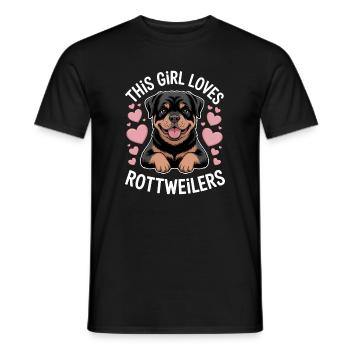Rottweiler Spruch Mädchen Fun Rottweiler Geschenk - Männer T-Shirt - Schwarz - Vorne - AI Model Male 178 light (178cm)