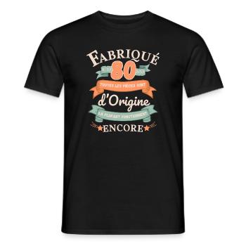 Made 80 Years Ago Genuine Parts - Men's T-Shirt - black - Front - AI Model Male 178 light (178cm)
