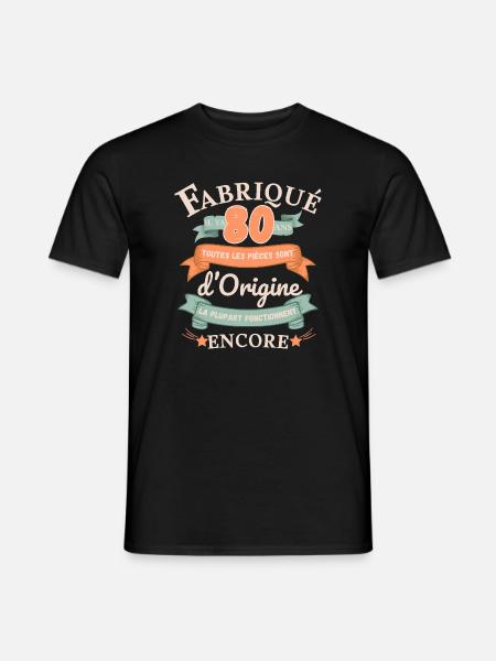 Made 80 Years Ago Genuine Parts - Men's T-Shirt - black
