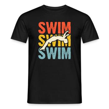 Schwimmen Wassersport Schwimmer Geschenke - Männer T-Shirt - Schwarz - Vorne - AI Model Male 178 light (178cm)