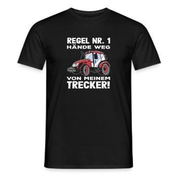 Tractor Driver Hands Away Tractor Funny Farm - Men's T-Shirt - black - Front - AI Model Male 178 light (178cm)