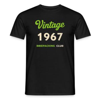 Vintage 1967 – Bikepacking Club Retro Birth Year - Men's T-Shirt - black - Front - AI Model Male 178 light (178cm)