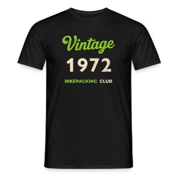 Vintage 1972 – Bikepacking Club Retro Birth Year - Men's T-Shirt - black - Front - AI Model Male 178 light (178cm)