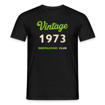 Vintage 1973 – Bikepacking Club Retro Birth Year - Men's T-Shirt - black - Front - AI Model Male 178 light (178cm)