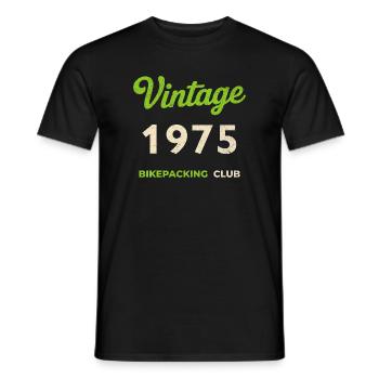 Vintage 1975 – Bikepacking Club Retro Birth Year - Men's T-Shirt - black - Front - AI Model Male 178 light (178cm)