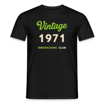 Vintage 1971 – Bikepacking Club Retro Birth Year - Men's T-Shirt - black - Front - AI Model Male 178 light (178cm)