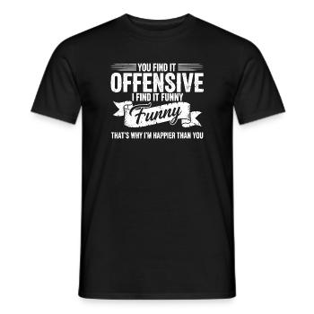 Sarcastique, Offensant, Heureux, Citation - T-shirt homme - noir - Devant - AI Model Male 178 light (178cm)