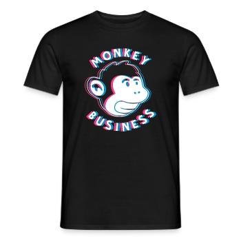 Monkey Business 3D - Affe Graffiti Urban Art - Men's T-Shirt - black - Front - AI Model Male 178 light (178cm)