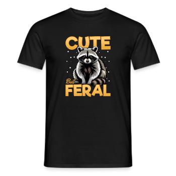 Funny Raccoon - Men's T-Shirt - black - Front - AI Model Male 178 light (178cm)