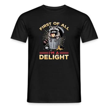 Funny Raccoon - Männer T-Shirt - Schwarz - Vorne - AI Model Male 178 light (178cm)