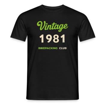 Vintage 1981 – Bikepacking Club Retro Birth Year - Men's T-Shirt - black - Front - AI Model Male 178 light (178cm)