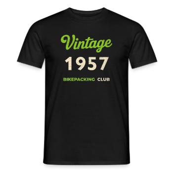 Vintage 1957 – Bikepacking Club Retro Birth Year - Men's T-Shirt - black - Front - AI Model Male 178 light (178cm)