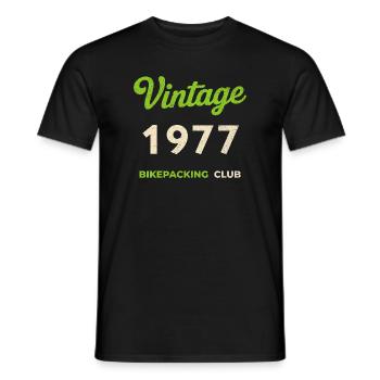 Vintage 1977 – Bikepacking Club Retro Birth Year - Men's T-Shirt - black - Front - AI Model Male 178 light (178cm)