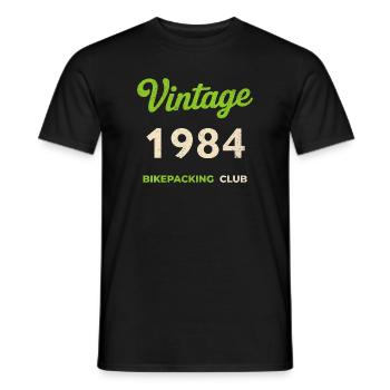 Vintage 1984 – Bikepacking Club Retro Birth Year - Men's T-Shirt - black - Front - AI Model Male 178 light (178cm)