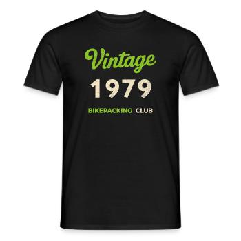 Vintage 1979 – Bikepacking Club Retro Birth Year - Men's T-Shirt - black - Front - AI Model Male 178 light (178cm)