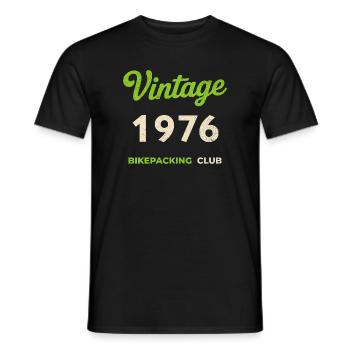 Vintage 1976 – Bikepacking Club Retro Birth Year - Men's T-Shirt - black - Front - AI Model Male 178 light (178cm)
