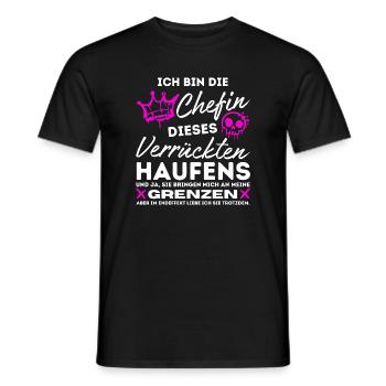 Chefin dieses Verrückten Haufens Geschenke Chefin - Men's T-Shirt - black - Front - AI Model Male 178 light (178cm)