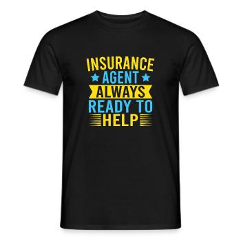 Insurance Agent Ready To Help Funny Insurance - Men's T-Shirt - black - Front - AI Model Male 178 light (178cm)