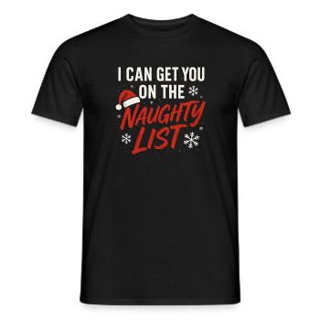 Noël Vilain Liste Noël Humour Hommes Drôle - T-shirt homme - noir - Devant - AI Model Male 178 light (178cm)