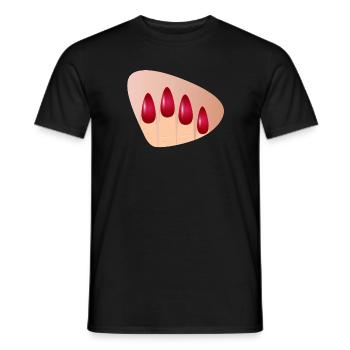 Des ongles rouges élégants au look brillant - T-shirt homme - noir - Devant - AI Model Male 178 light (178cm)