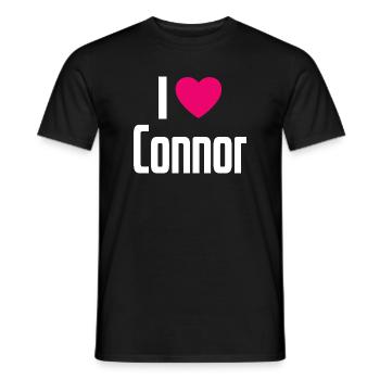 I Love Connor Pink Heart I Love Connor - Men's T-Shirt - black - Front - AI Model Male 178 light (178cm)