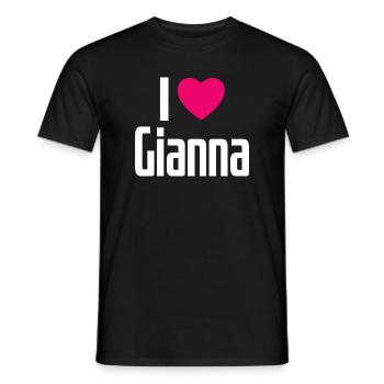 I Love Gianna Pinkes Herz Ich liebe Gianna - Männer T-Shirt - Schwarz - Vorne - AI Model Male 178 light (178cm)
