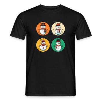 Weihnachtsmann Schneemann Weihnachten - Männer T-Shirt - Schwarz - Vorne - AI Model Male 178 light (178cm)