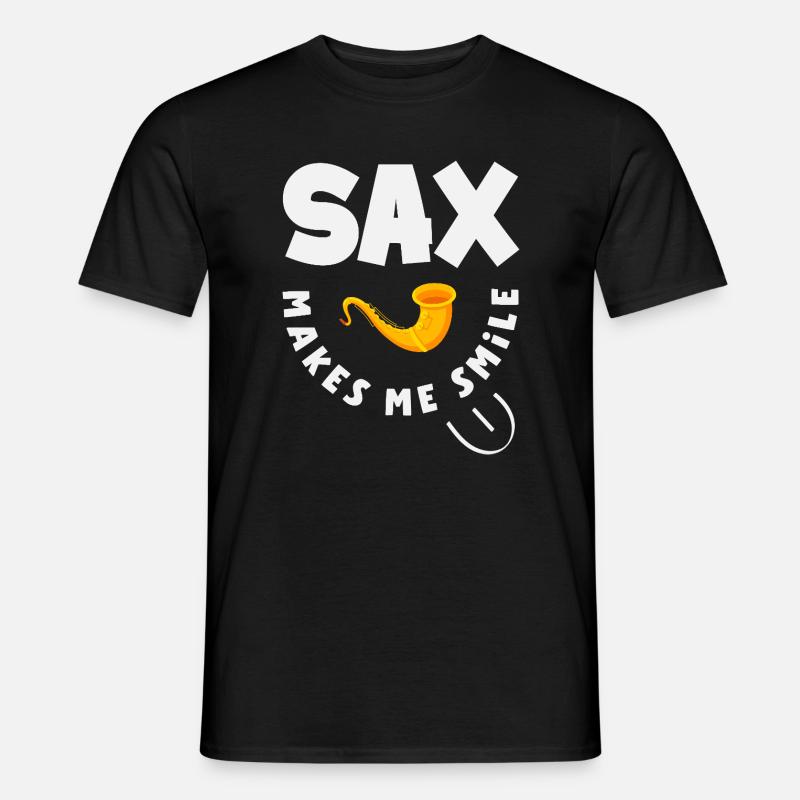 Saxofon - Männer T-Shirt - Schwarz