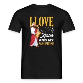 Saxofon - Männer T-Shirt - Schwarz - Vorne - AI Model Male 178 light (178cm)