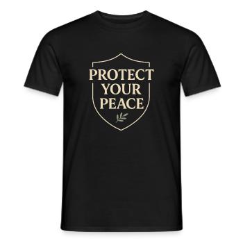 Calm is rebellion. Soft Life Self Care - Men's T-Shirt - black - Front - AI Model Male 178 light (178cm)