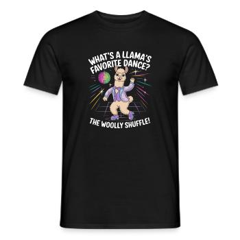 Danse amusante du lama : le Woolly Shuffle - T-shirt homme - noir - Devant - AI Model Male 178 light (178cm)