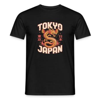 Tokyo Japan Drachen Abenteuer Skyline - Männer T-Shirt - Schwarz - Vorne - AI Model Male 178 light (178cm)