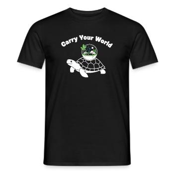 Glass Dome Turtle World in Shell - Men's T-Shirt - black - Front - AI Model Male 178 light (178cm)