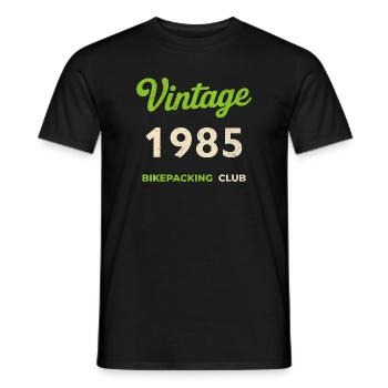 Vintage 1985 – Bikepacking Club Retro Birth Year - Men's T-Shirt - black - Front - AI Model Male 178 light (178cm)