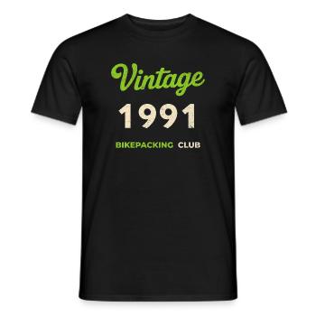 Vintage 1991 – Bikepacking Club Retro Birth Year - Men's T-Shirt - black - Front - AI Model Male 178 light (178cm)