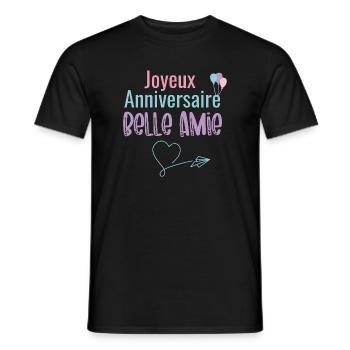 Joyeux Anniversaire Belle Amie - T-shirt homme - noir - Devant - AI Model Male 178 light (178cm)