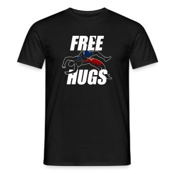 Free Hugs Funny Wrestling Wrestler - Men's T-Shirt - black - Front - AI Model Male 178 light (178cm)