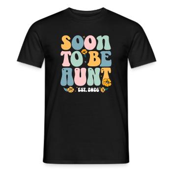 Soon To Be Aunt Est 2026 - Men's T-Shirt - black - Front - AI Model Male 178 light (178cm)